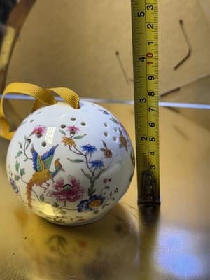 Vintage Hammersley Fine Bone China Pomander Hanging Ornament Made in England - Thumbnail 4