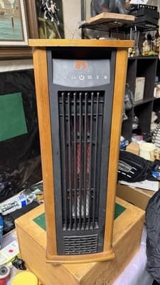 Electric Infrared Space Heater – Wood Cabinet – Digital Thermostat