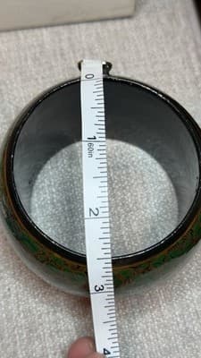 Vintage Green Gold Floral Bangle Bracelet Made in India - Thumbnail 7