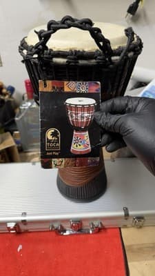 Toca Just Play Djembe 16” Rope Tuned Hand Drum w/ Tag - Thumbnail 4