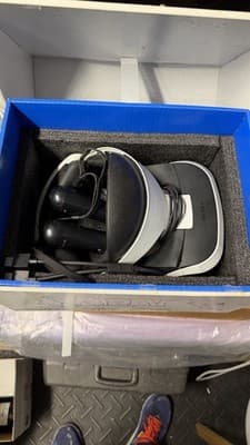 Sony PlayStation VR Headset + 2 Move Controllers Untested For Parts - Thumbnail 8