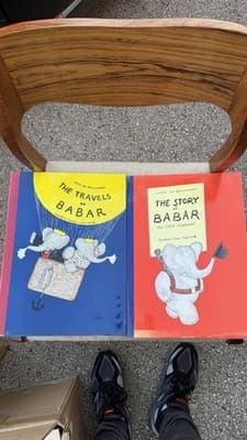 Babar Book Lot 2 Jean de Brunhoff Story of Babar & Travels of Babar HC