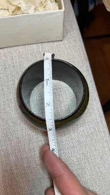 Vintage Green Gold Floral Bangle Bracelet Made in India - Thumbnail 6