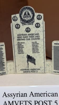 Assyrian American AMVETS Post 5 50th Anniversary Memorial Plaque 1998 - Thumbnail 5