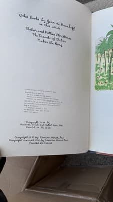 Babar Book Lot 2 Jean de Brunhoff Story of Babar & Travels of Babar HC - Thumbnail 10