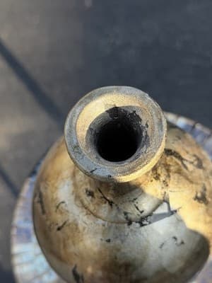 Decorative Porcelain Vase Gold Silver Abstract Glaze Modern Home Decor 15” - Thumbnail 5