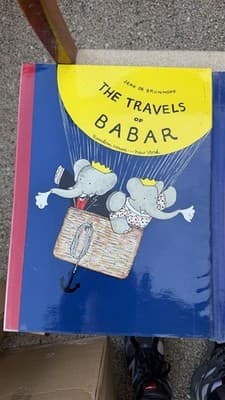 Babar Book Lot 2 Jean de Brunhoff Story of Babar & Travels of Babar HC - Thumbnail 2