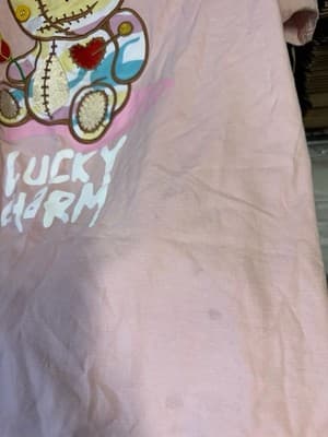 BKYS Lucky Charm Bunny T-Shirt Pink Size M Graphic Tee - Thumbnail 3