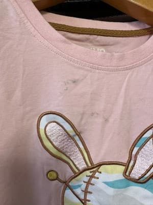 BKYS Lucky Charm Bunny T-Shirt Pink Size M Graphic Tee - Thumbnail 2