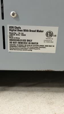 HSN Chefs TO-132 Digital Oven With Bread Maker 1500W Omniven - Thumbnail 15