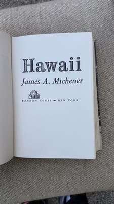 Hawaii James A Michener Hardcover Random House 33rd Printing w DJ - Thumbnail 11