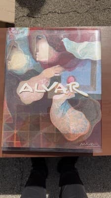 ALVAR Art Book w/ Original Hand Signed Lithograph Interior Amb Flors 1993