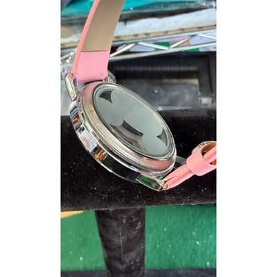 Disney Mickey Mouse Pink Silhouette Transparent Dial Watch B197 Silver Tone Case - Thumbnail 8