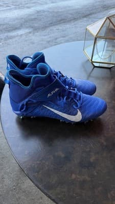 Nike Alpha Men’s Football Cleats Blue Mid Top Size 11 EUR 45 - Thumbnail 4