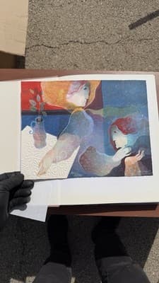 ALVAR Art Book w/ Original Hand Signed Lithograph Interior Amb Flors 1993 - Thumbnail 5