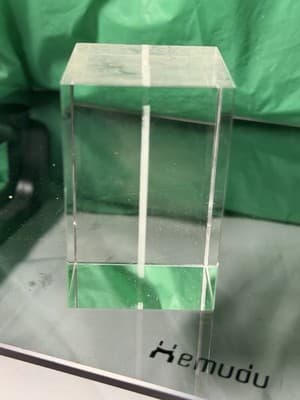 Etched Crystal Glass Cube Elvis Presley 3" 3D - Thumbnail 2
