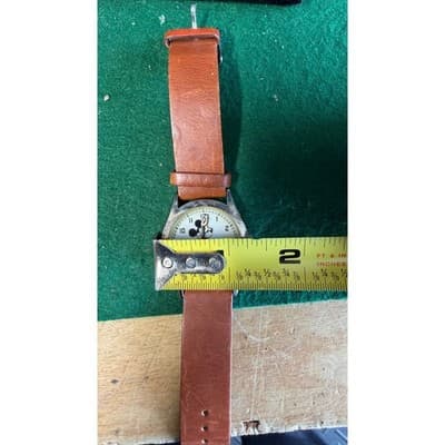 Disney Mickey Mouse Pink Silhouette Transparent Dial Watch B197 Silver Tone Case - Thumbnail 3