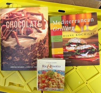 Cookbook Lot 3 Mediterranean Grilling Chocolate Rice & Risotto Hardcover