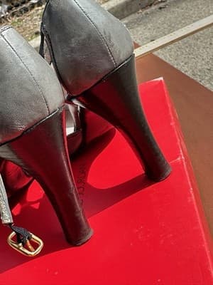 Charles Jourdan Heels 5.5 B Gray Leather Ankle Strap Pumps Made in Spain - Thumbnail 10