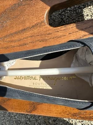 Salvatore Ferragamo Boutique Navy Gold Espadrille Flats Womens 5.5 B - Thumbnail 9