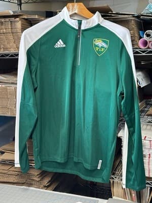Adidas Climalite Green White 1/4 Zip Soccer Training Pullover Men’s Medium NWT