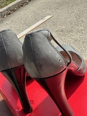 Charles Jourdan Heels 5.5 B Gray Leather Ankle Strap Pumps Made in Spain - Thumbnail 9