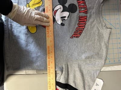 Disney Mickey Mouse Cropped Sweatshirt Women’s XL Gray Graphic Pullover - Thumbnail 5
