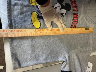 Disney Mickey Mouse Cropped Sweatshirt Women’s XL Gray Graphic Pullover - Thumbnail 6