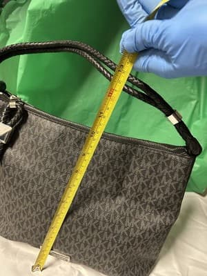 Michael Kors Black Signature Shoulder Bag Braided Handle Zip Top - Thumbnail 9