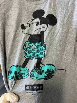Neff Disney Mickey Mouse Graphic T-Shirt Gray Short Sleeve Men’s Medium - Thumbnail 4