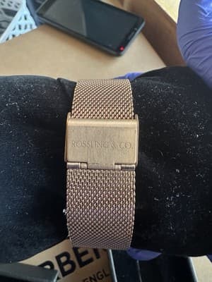 Rossling & Co. Swiss Quartz Watch Gold Mesh Black Dial Box Papers Needs Crown - Thumbnail 21