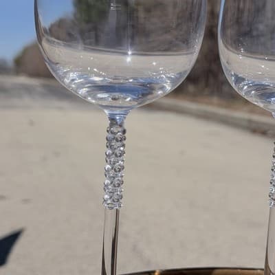 Rosenthal Studio Line Crystal Wine Glasses Set 5 Beaded Stem Germany - Thumbnail 3