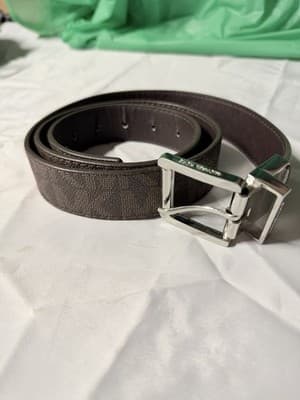 Michael Kors Brown MK Logo Belt Silver Buckle Men’s Size ~40”