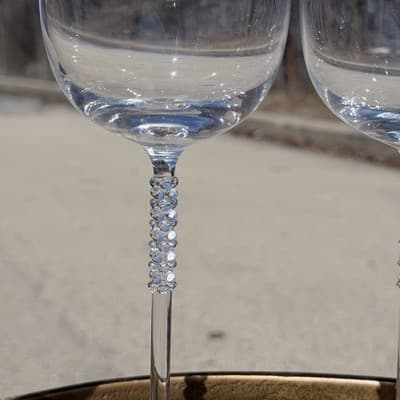 Rosenthal Studio Line Crystal Wine Glasses Set 5 Beaded Stem Germany - Thumbnail 4