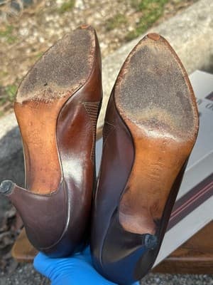 Bruno Magli Brown Croc Leather Heels 5.5B Italy Vintage - Thumbnail 11