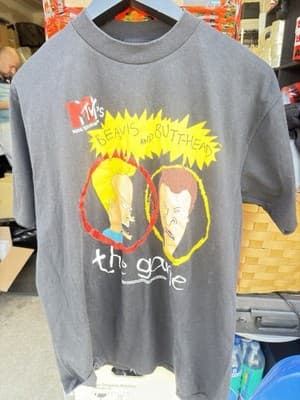 Vintage Beavis and Butt-Head The Game MTV T-Shirt XL USA Black 90s Graphic Tee - Thumbnail 2