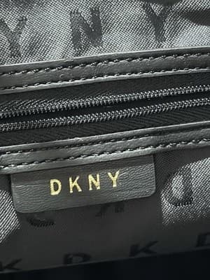 DKNY Beige Tote Bag Embossed Logo Large Shopper Handbag - Thumbnail 7