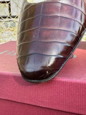 Bruno Magli Brown Croc Leather Heels Women 5.5B Italy - Thumbnail 4