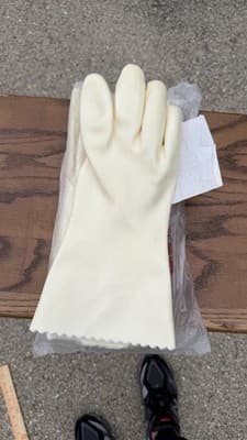 New Fleece Lined Rubber Cleaning Gloves Household Kitchen Pair - Thumbnail 2