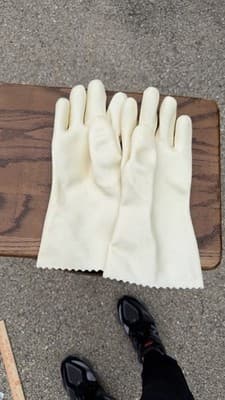 New Fleece Lined Rubber Cleaning Gloves Household Kitchen Pair