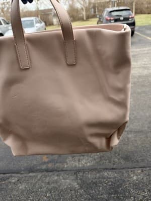 DKNY Beige Tote Bag Embossed Logo Large Shopper Handbag - Thumbnail 14