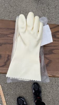 New Fleece Lined Rubber Cleaning Gloves Household Kitchen Pair - Thumbnail 3