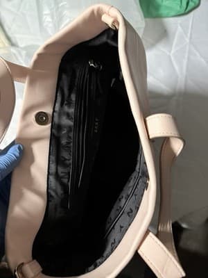 DKNY Beige Tote Bag Embossed Logo Large Shopper Handbag - Thumbnail 8
