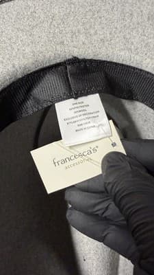 Francesca’s Felt Fedora Hat Gray One Size Leather Band Wide Brim NEW - Thumbnail 7