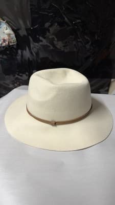 Francesca’s Ivory Felt Fedora Hat Wool One Size New With Tags