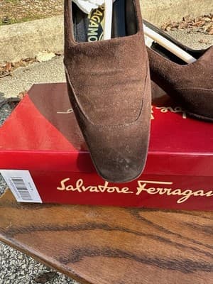 Salvatore Ferragamo Maurizia Brown Suede Heels Pumps Size 5B - Thumbnail 3