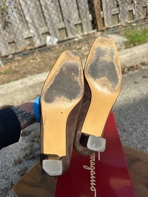 Salvatore Ferragamo Maurizia Brown Suede Heels Pumps Size 5B - Thumbnail 9