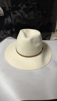 Francesca’s Ivory Felt Fedora Hat Wool One Size New With Tags - Thumbnail 4
