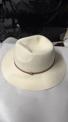 Francesca’s Ivory Felt Fedora Hat Wool One Size New With Tags - Thumbnail 2