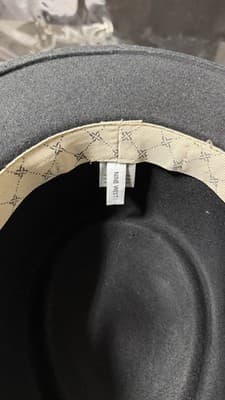 Nine West Black Felt Fedora Hat Leopard Band Wide Brim One Size - Thumbnail 6